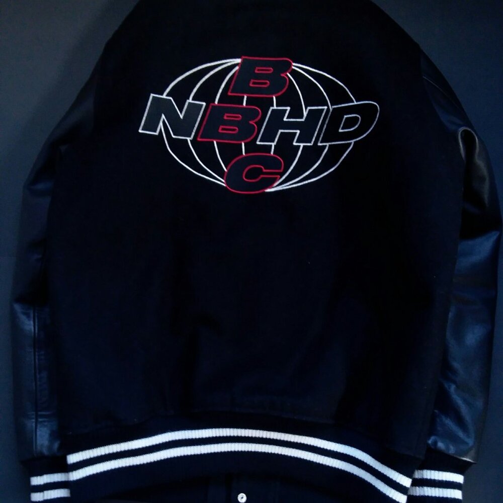 Billionaire Boys Club X Neighborhood 2018 Astro Skull Leather Varsity Jacket BBC - Picture 7 of 14